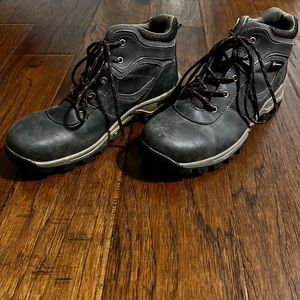 Timberland hiking boots.